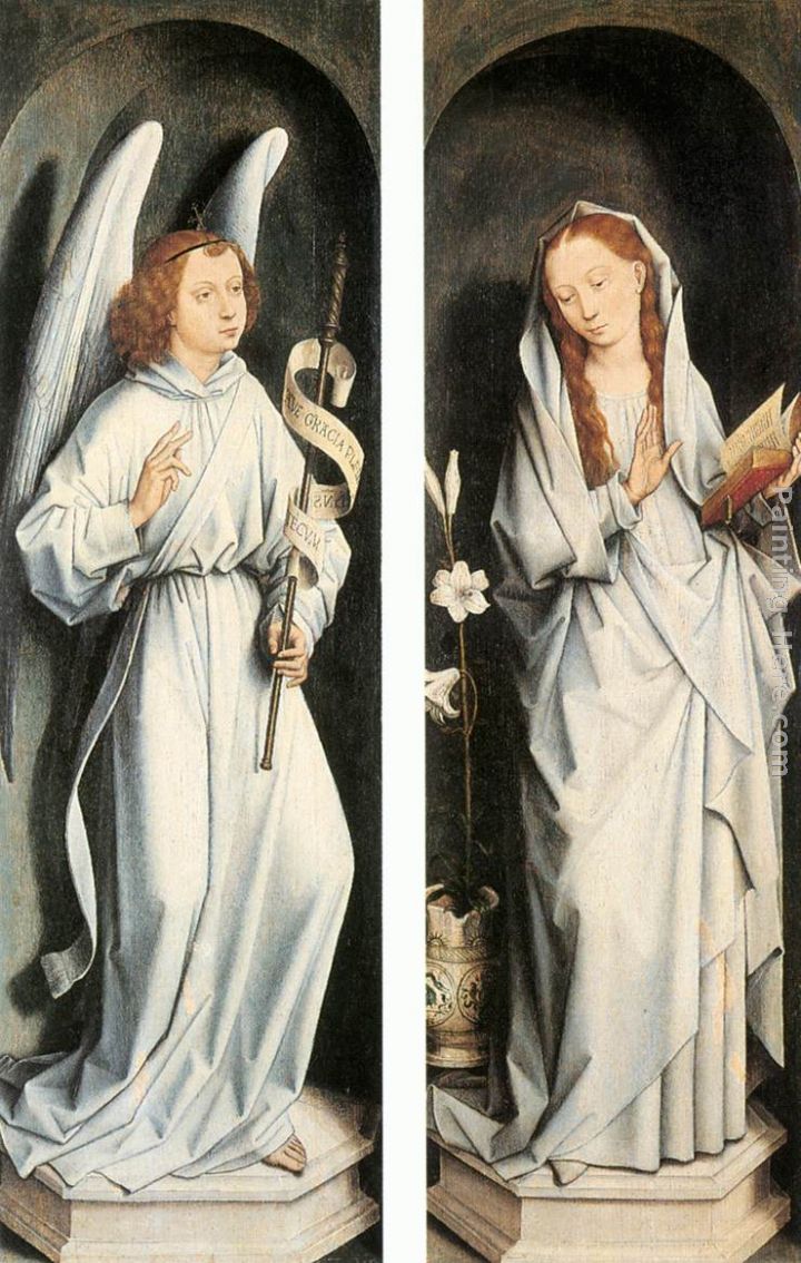 Annunciation painting - Hans Memling Annunciation art painting
